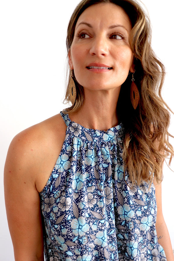 Tahiti Jumpsuit In Blue Seaflower