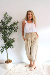 Dream Pant in LUX Cotton Sand