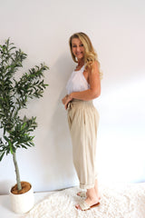 Dream Pant in LUX Cotton Sand