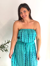 Daytripper Tube Maxi Dress In Aqua Tie Dye