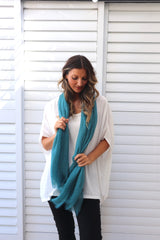 Soft texture Scarf in Teal