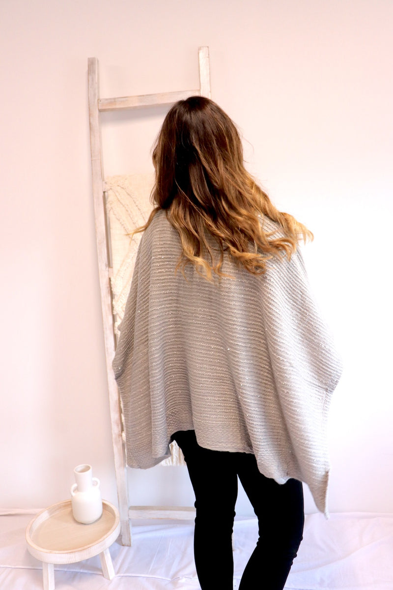 Milan Poncho in Grey Sparkle