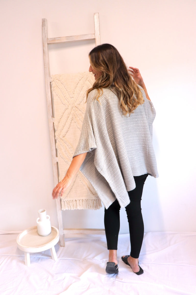 Milan Poncho in Grey Sparkle