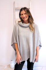 Milan Poncho in Grey Sparkle