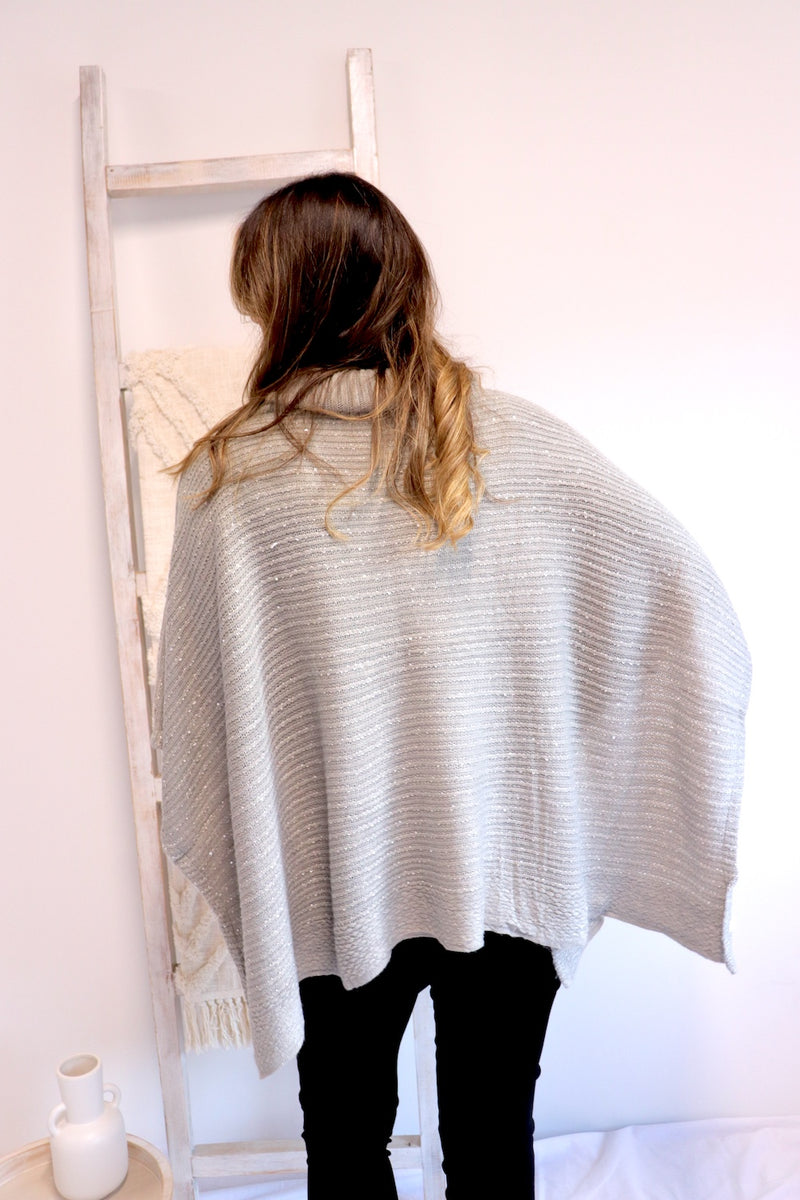 Milan Poncho in Grey Sparkle