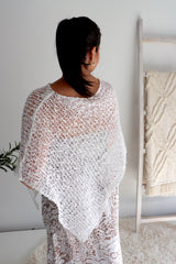 Mini Travel Poncho in White