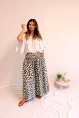 Caribbean Long Wide Leg Pant In Grey Jaguar