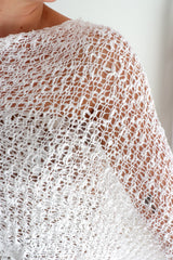 Mini Travel Poncho in White