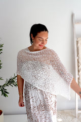 Mini Travel Poncho in White