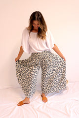 Caribbean Long Wide Leg Pant In Grey Jaguar