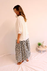 Caribbean Long Wide Leg Pant In Grey Jaguar