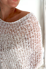 Mini Travel Poncho in White