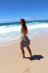 Ripple Effect Mini Skirt Black Leopard