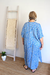 Long Kaftan In Mediterranean Blue