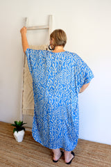 Long Kaftan In Mediterranean Blue