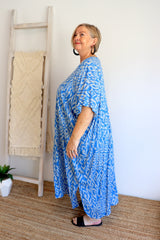 Long Kaftan In Mediterranean Blue