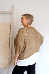 Travel Overlay Knit Top in Chocolate