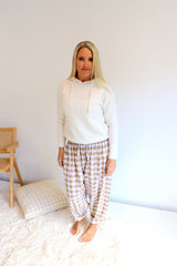 Dream Pant in Cotton Gingham Latte - next mid sept drop