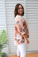Button Back Bishop Sleeve Top