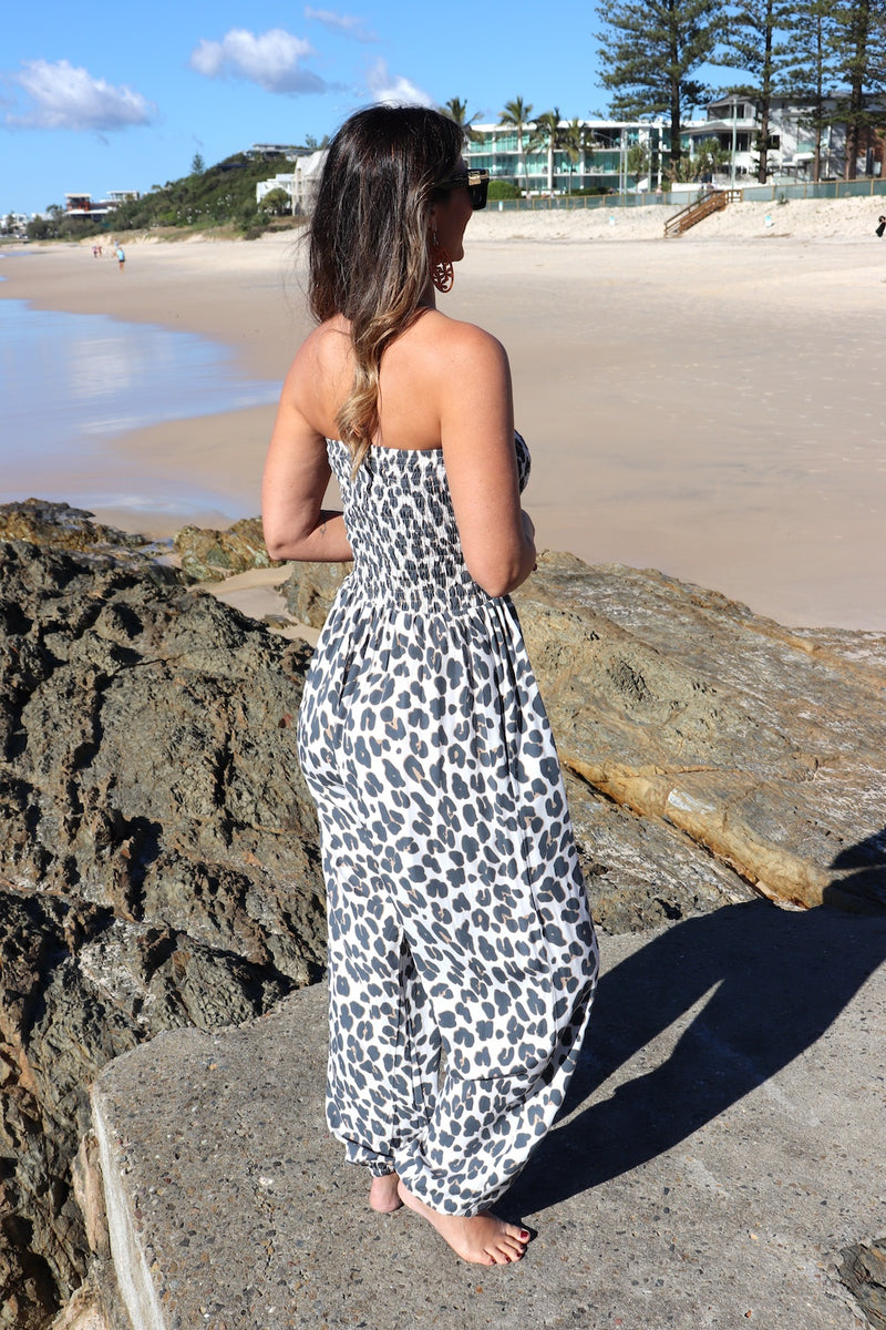 Genie Jumpsuit in Grey Jaguar
