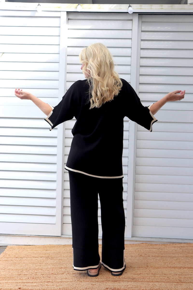 Elodie Knit Set in Black