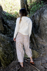 Dream Pant in Cotton Gingham Latte - next mid sept drop