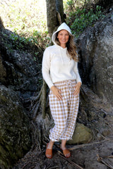 Dream Pant in Cotton Gingham Latte - next mid sept drop