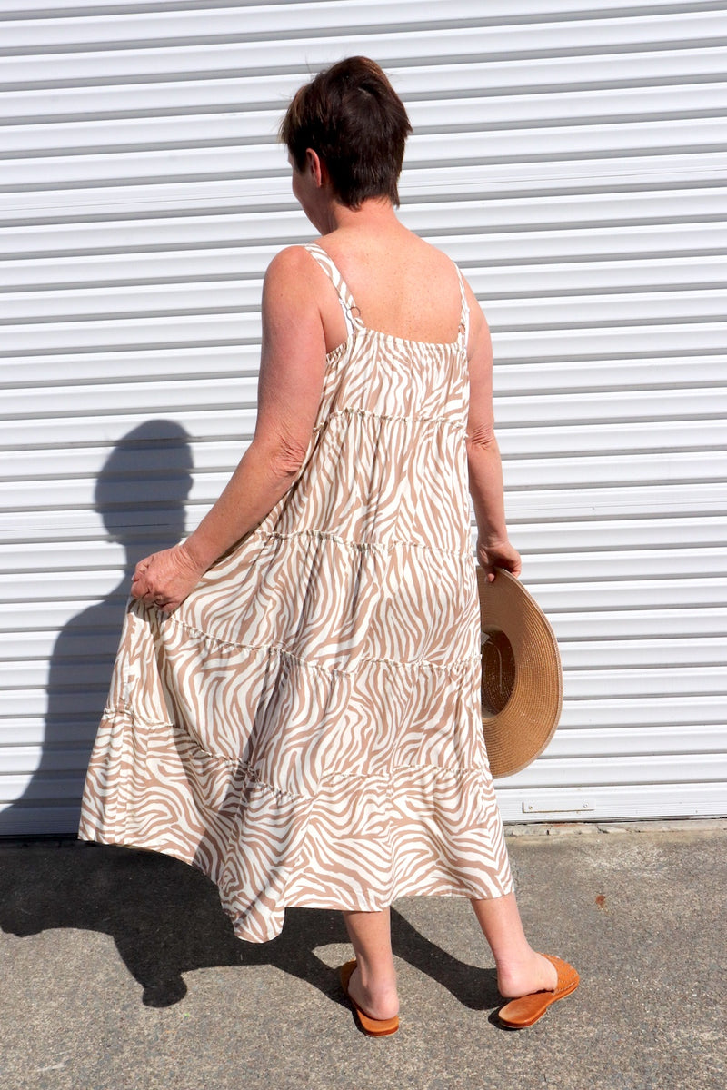 Chloe Maxi in Zebra Taupe