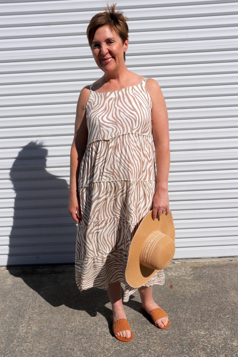 Chloe Maxi in Zebra Taupe