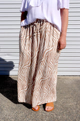 Bora Bora Long Wide Leg Pant Zebra Taupe