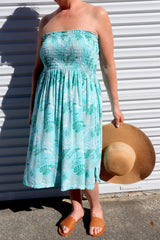 Strapless Beach Dress/Skirt in Mint Leaf