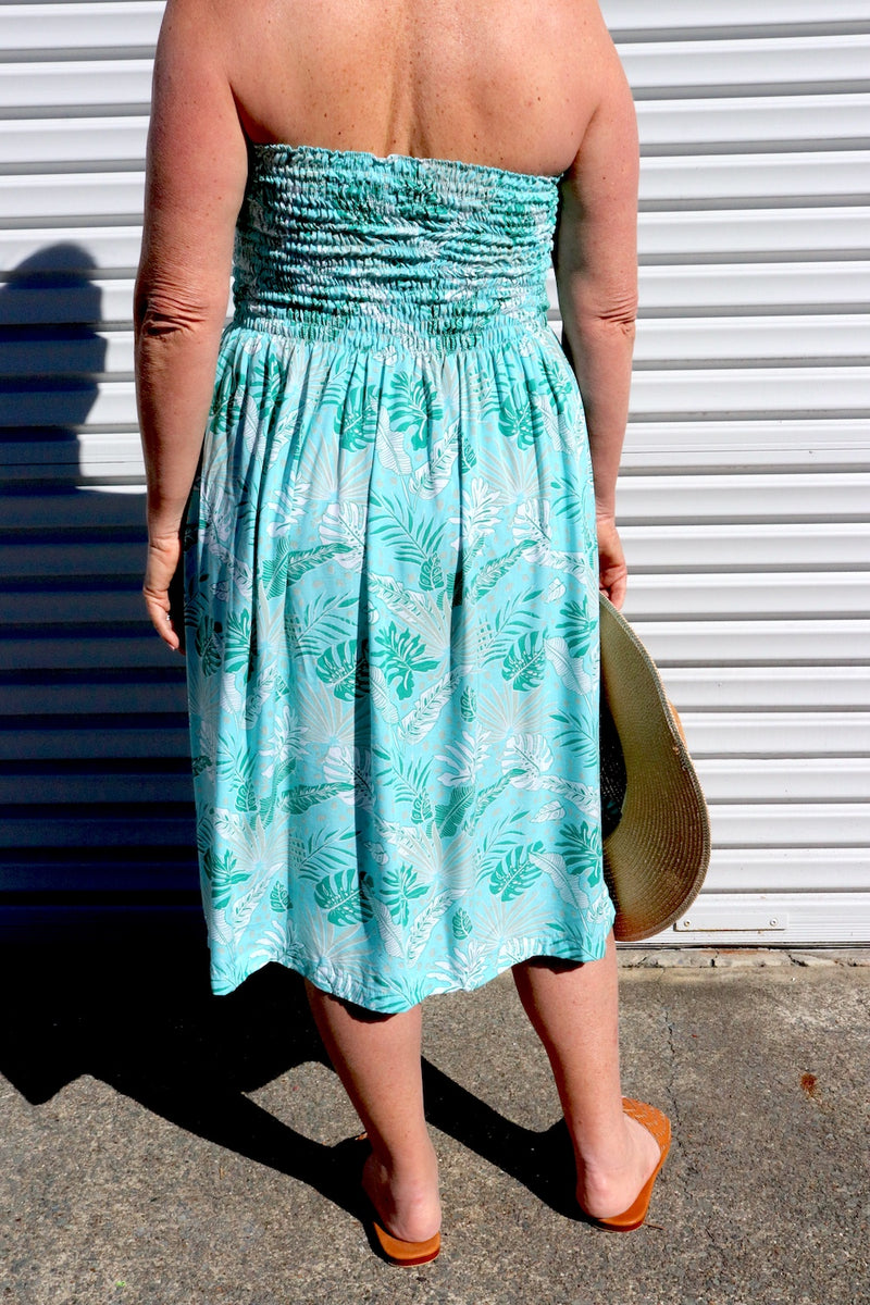 Strapless Beach Dress/Skirt in Mint Leaf