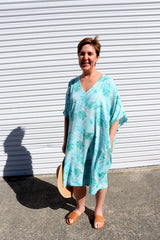 Tropicana Short Dress In Mint Leaf