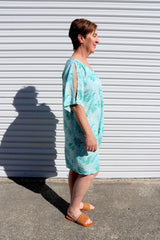 Getaway Short Sleeve Short Dress in Mint Leaf