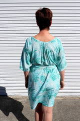 Getaway Short Sleeve Short Dress in Mint Leaf