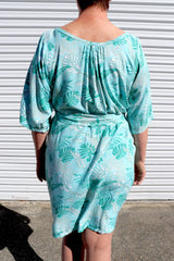 Getaway Short Sleeve Short Dress in Mint Leaf