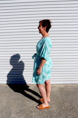 Getaway Short Sleeve Short Dress in Mint Leaf