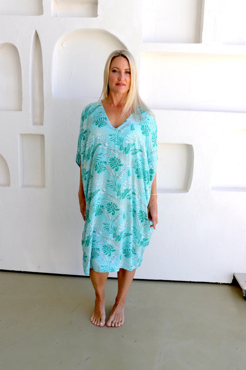 Tropicana Short Dress In Mint Leaf