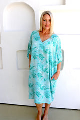 Tropicana Short Dress In Mint Leaf