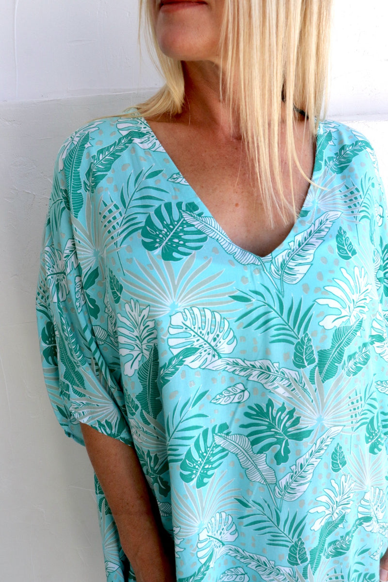 Tropicana Short Dress In Mint Leaf