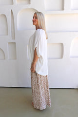 Bora Bora Long Wide Leg Pant Zebra Taupe