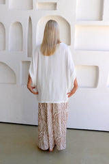 Bora Bora Long Wide Leg Pant Zebra Taupe