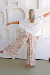 Bora Bora Long Wide Leg Pant Zebra Taupe