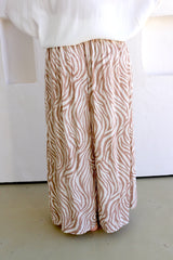 Bora Bora Long Wide Leg Pant Zebra Taupe