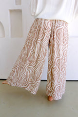 Bora Bora Long Wide Leg Pant Zebra Taupe