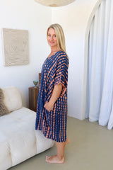 Tropicana Short Dress In Choc Navy