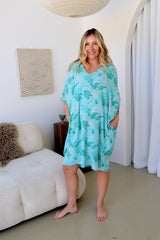 Tropicana Short Dress In Mint Leaf