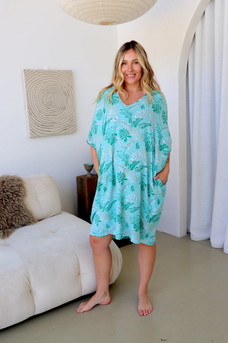 Tropicana Short Dress In Mint Leaf