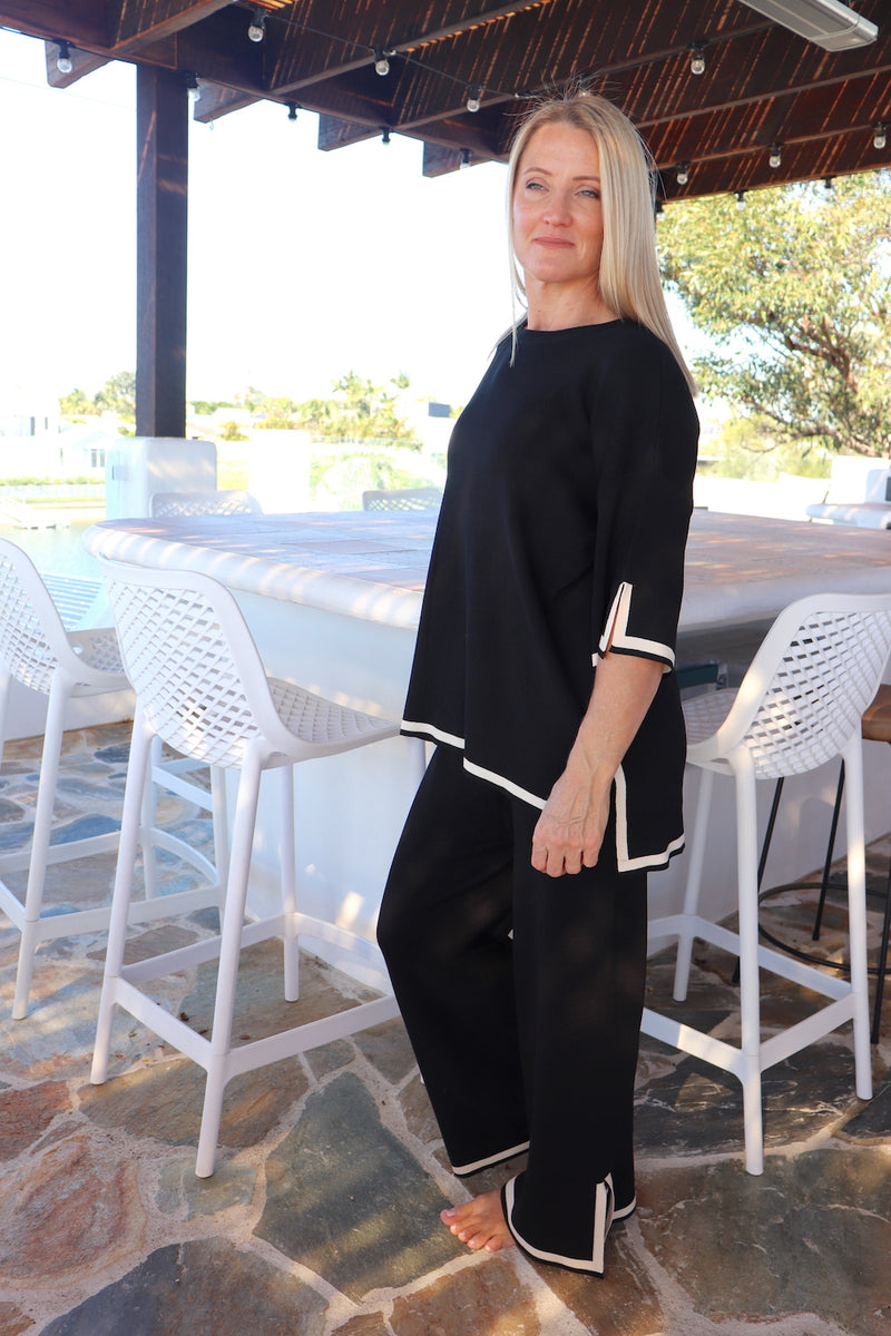 Elodie Knit Set in Black