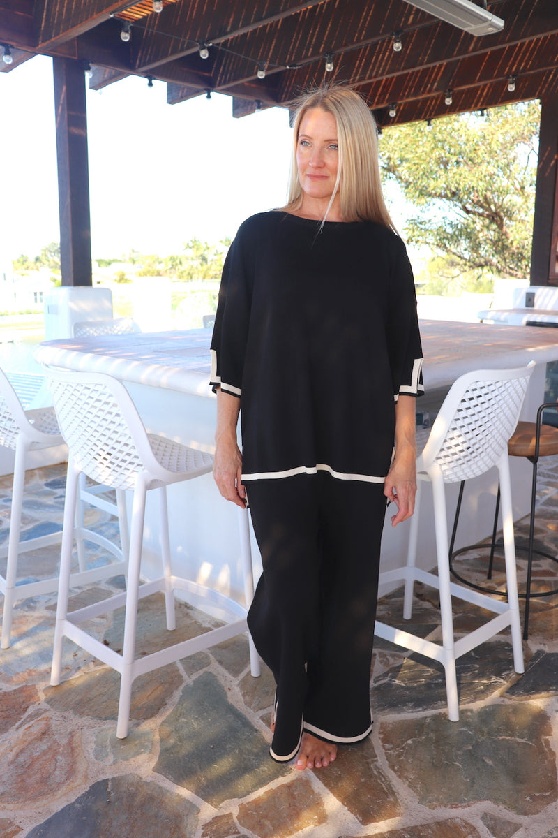 Elodie Knit Set in Black